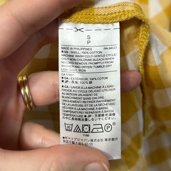 Banana Republic Classic Fit Long Sleeve Shirt NWT Women's Sz S Yellow Plaid - Picture 7 of 7